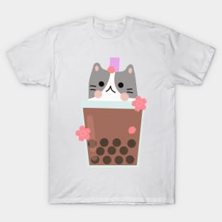 Cat boba tea T-Shirt